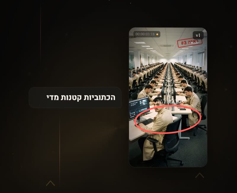 טלפון עם הערה מסומנת בעיגול אדום ואחריה גרסה 2 מתוקנת